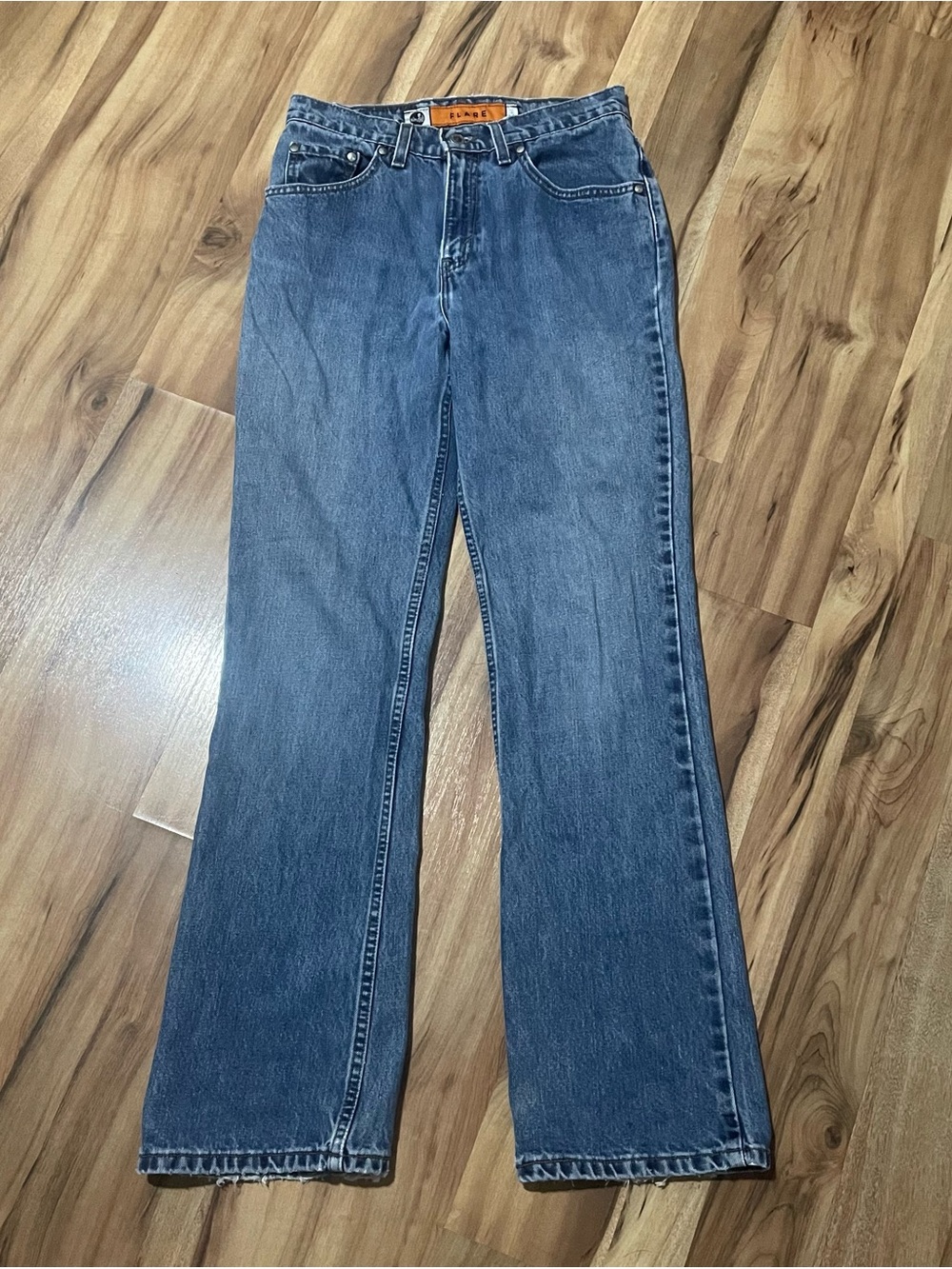 VTG 1997 Levis SilverTab Flare Jeans Womens Size 9 JR M Made in USA Blue Denim